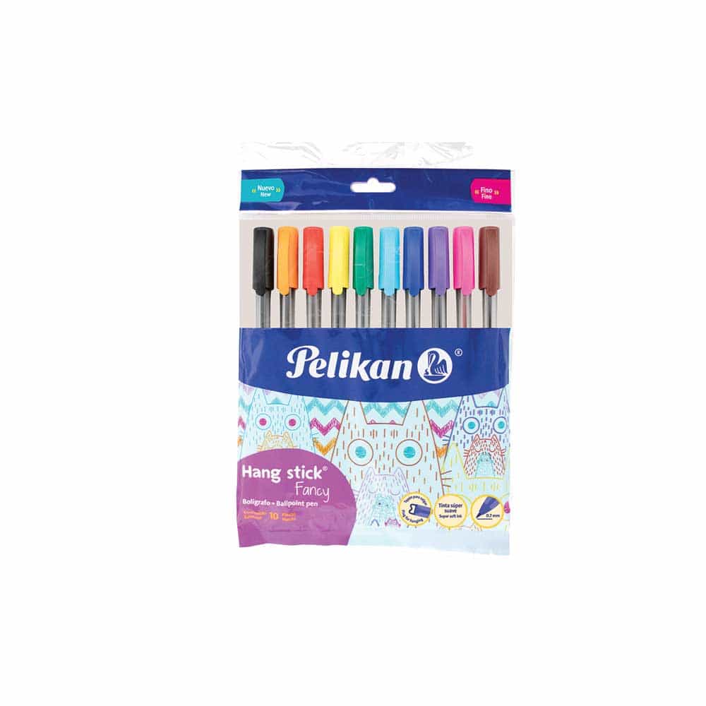 Bolígrafo 10 Colores Surtidos Punto Fino 0.7mm Pelikan