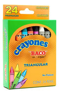 Crayolas Estandar Triangular Baco C/24 Pz