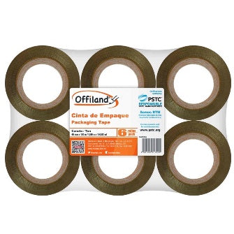 Cinta De Empaque Offiland 48mm X 50m Canela P/6 Pz