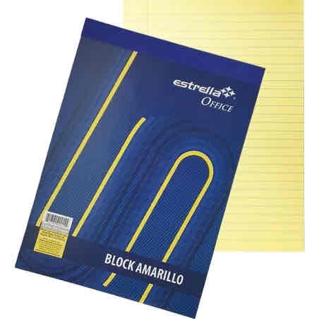 Block Carta Amarillo Raya Con 50 Hojas