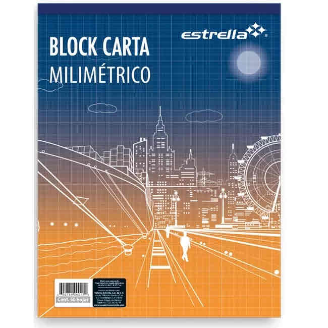 Block Carta Milimetrico Con 50 Hojas