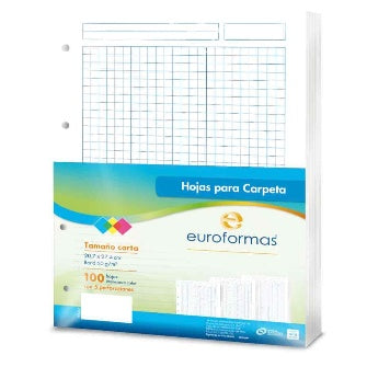 Hojas De Repuesto Para Carpeta Cuadro Grande 7mm P/100 Hojas