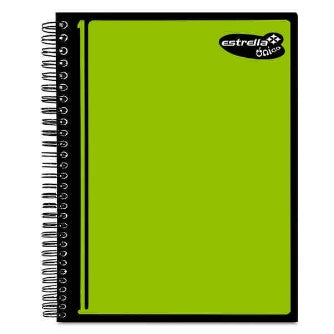 Libreta Doble Espiral Con Pasta Semirrígida, Cuadro 5 Mm Estrella Con 100 Hojas