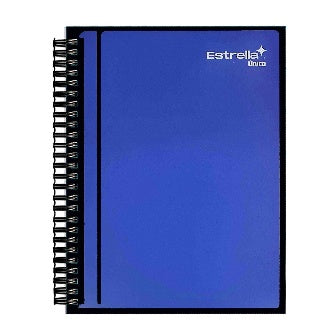 Libreta Doble Espiral Con Pasta Semirrígida, Blanco Estrella Con 100 Hojas