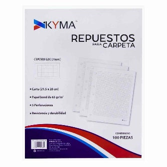 Hojas De Repuesto Para Carpeta Raya P/100 Hojas