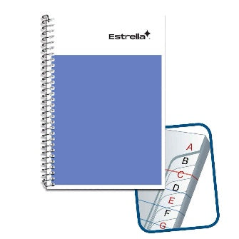 Libreta 1/8 Espiral Con Índice Raya Con 100 Hojas