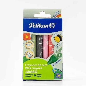 Crayolas Jumbo Triangulares Pelikan C/6 Pz