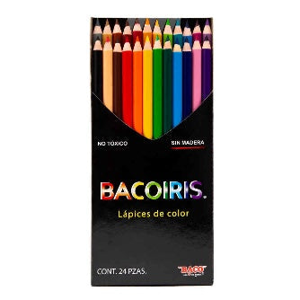 Lápices De Colores Bacoiris Largos C/24 Con Ventana
