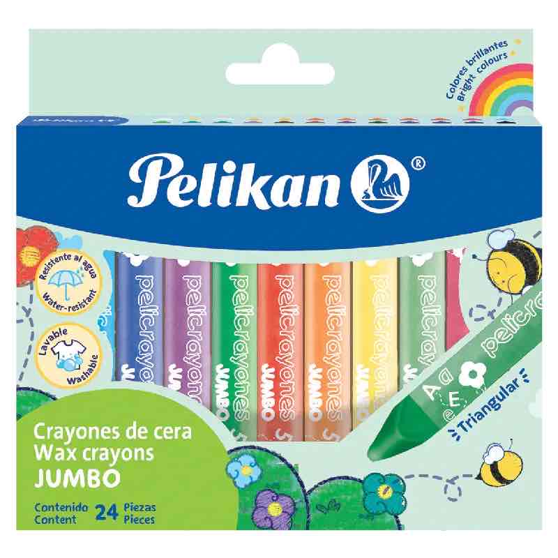 Crayolas Jumbo Triangulares Pelikan C/24 Pz