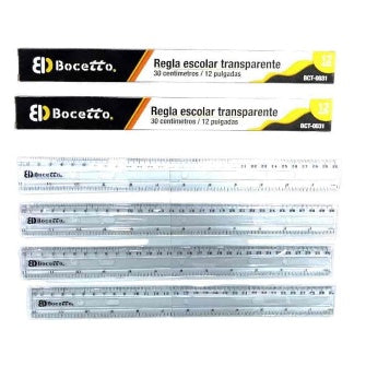Regla Transparente De 30 Cm C/12 Pz