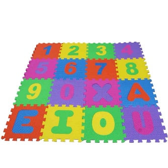Tapete Con Numero Y Vocales 30x30 Cm P/16pz