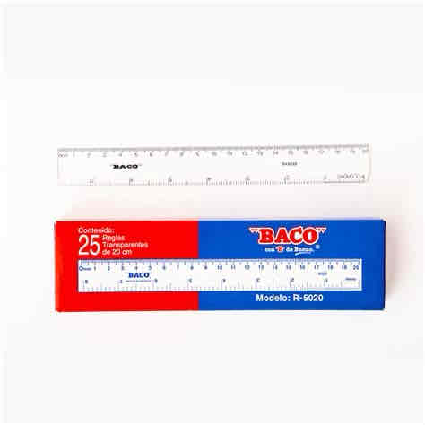 Regla Transparente De 30 Cm Baco C/25 Pz