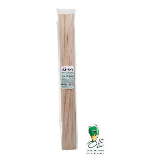 Palito Madera Redondo 60 Cm X 6 Mm, Bolsa Con 25 Pz