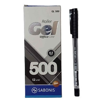 Bolígrafo De Gel Punto Ultra Fino 0.5 mm Negro P/10 Pz