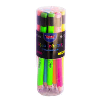 Lápiz Entrenador Bacoteacher Neón Bote Con 12 Pz