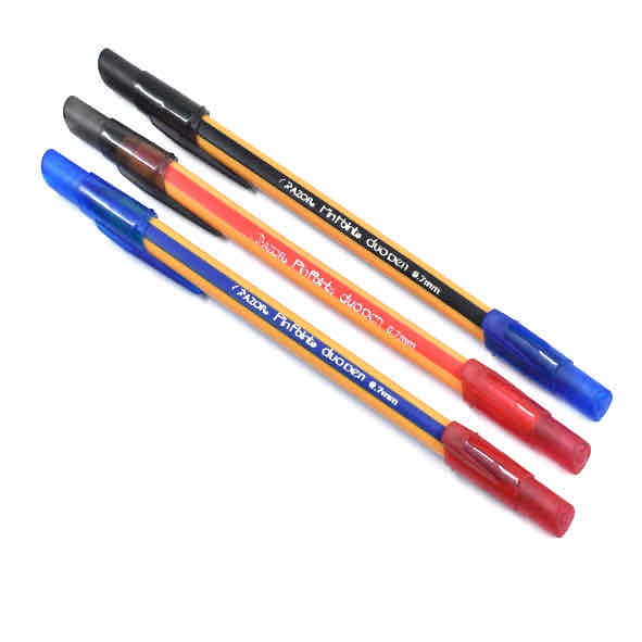 Bolígrafo Azor Duo Negro-azul Punto Fino 0.7 Mm C/12 Pz