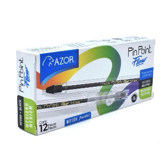 Boligrafo Azor Flow Punto Medio 1.0mm Negro C/12 Pz