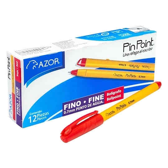 Boligrafo Azor Punto Fino Rojo 0.7 Mm C/12