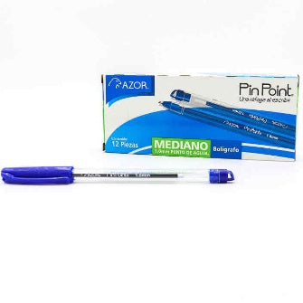 Boligrafo Azor Punto Medio 1.0 Mm Azul C/12
