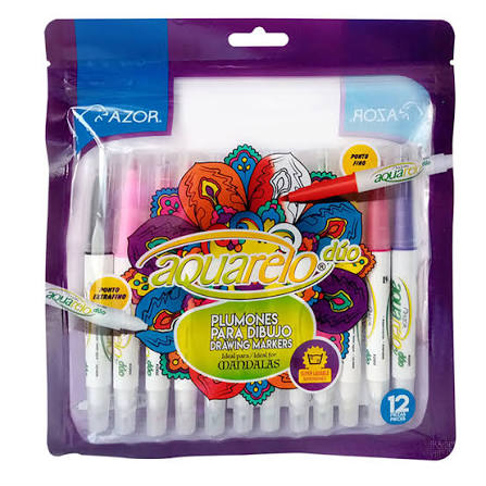 Plumines Mandala Aquarelo Duo P/12 Pz