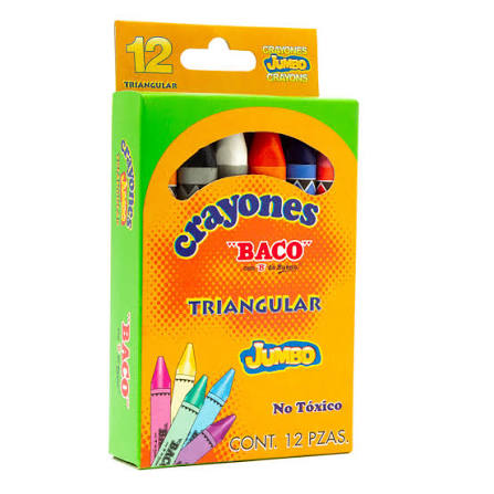 Crayolas Jumbo Triangular Baco C/12 Pz