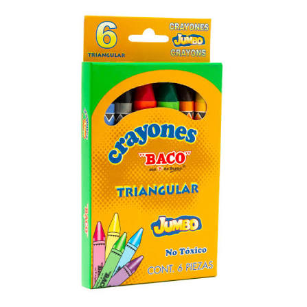 Crayolas Jumbo Triangular Baco C/6 Pz