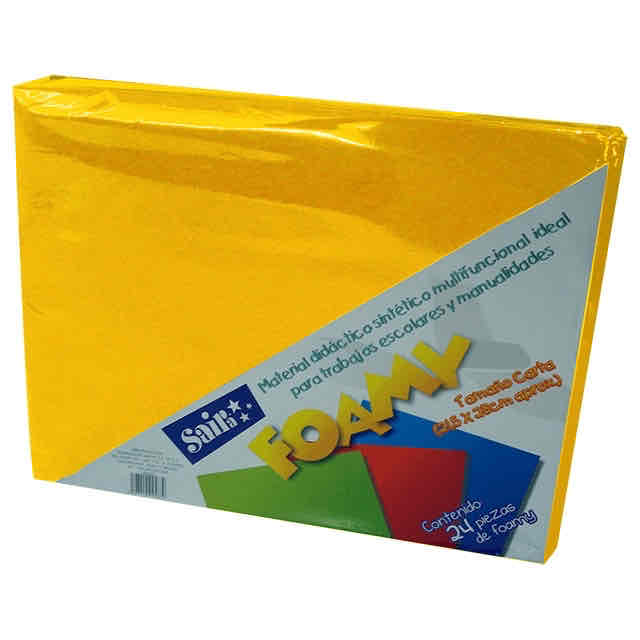 Foamy Tamaño Carta Amarillo Mango P/24 Pz