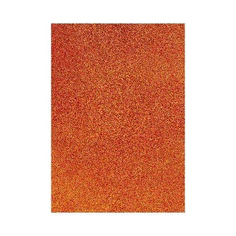 Foamy Diamantado Tamaño Carta, Color Naranja P/10 Pz