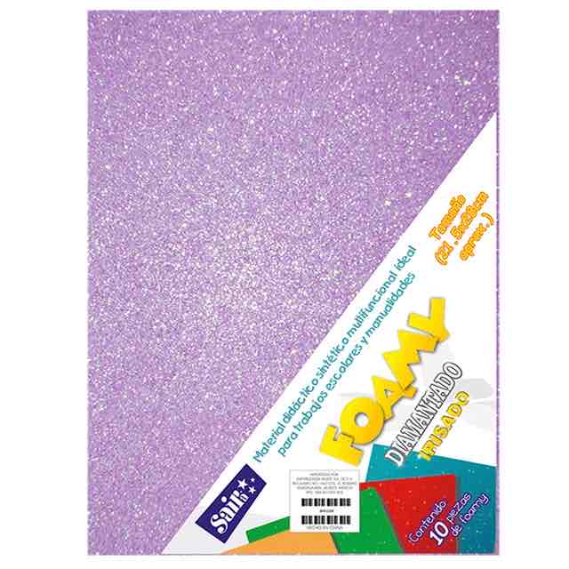 Foamy Diamantado Lila T. Carta P/10 Pz