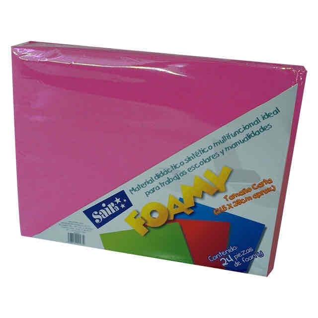 Foamy Tamaño Carta Fucsia C/24 Pz
