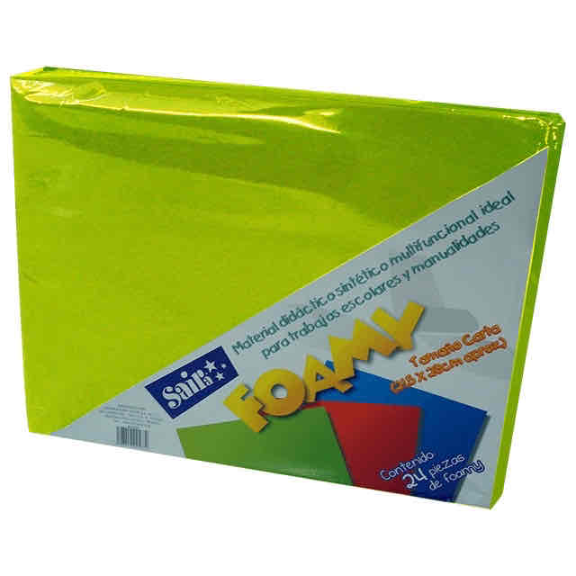Foamy Tamaño Carta Verde Limon P/24