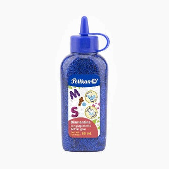 Diamantina Con Pegamento Azul Rey 60ml