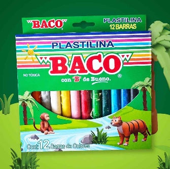 Plastilina Con 12 Barras De Colores Baco