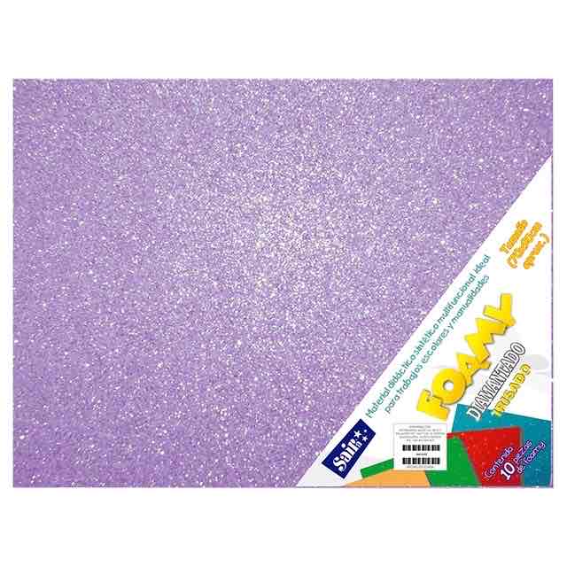 Foamy Diamantado Lila Iris T. Carta P/10 Pz