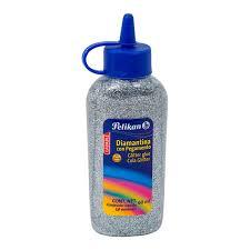 Diamantina Con Pegamento Plata Pelikan 60ml