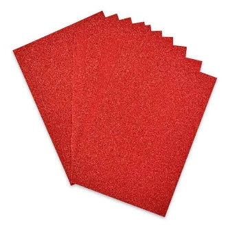 Foamy Diamantado Color Rojo Carta P/10 Pz