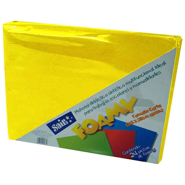Foamy Tamaño Carta Amarillo Canario C/24 Pz