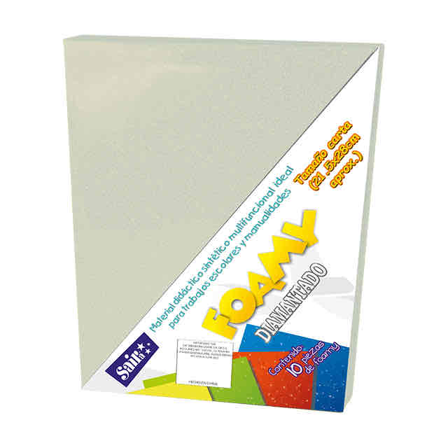 Foamy Diamantado Blanco T. Carta P/10 Pz