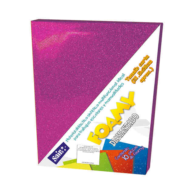 Foamy Diamantado Fucsia T. Carta P/10
