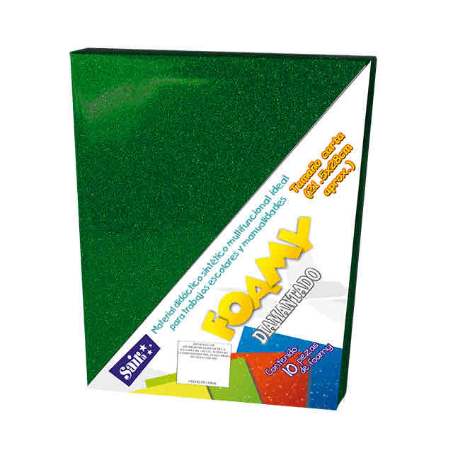 Foamy Diamantado Verde Bandera T. Carta P/10 Pz