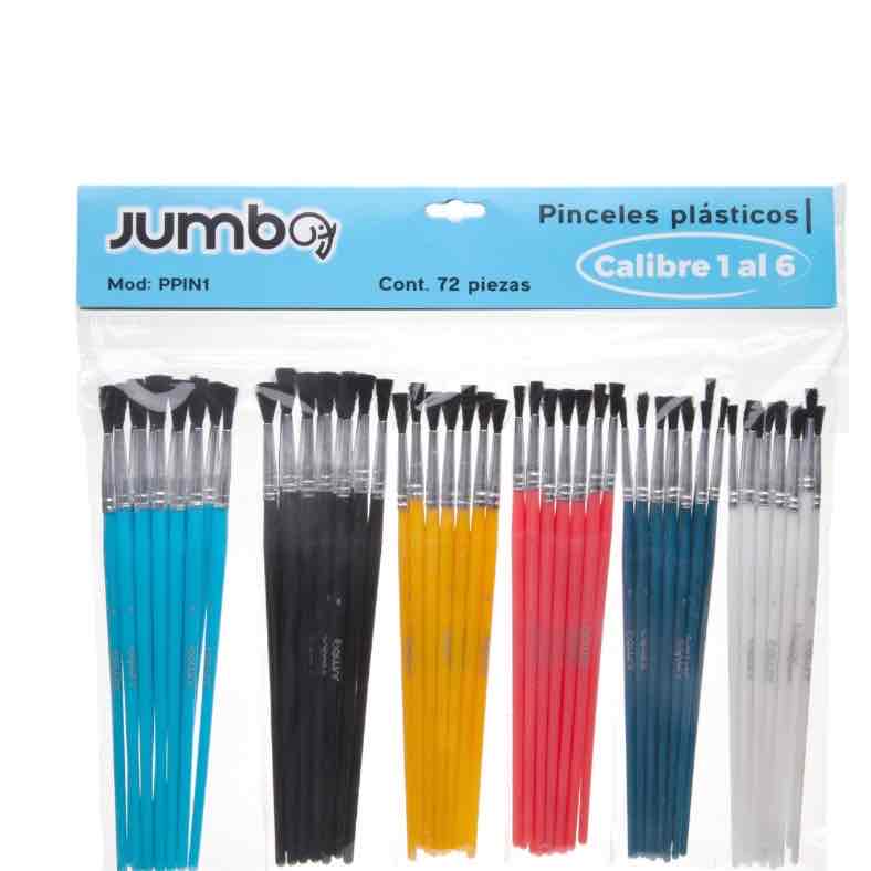 Pincel Escolar Calibre Del 1 Al 6 P/72 Pz