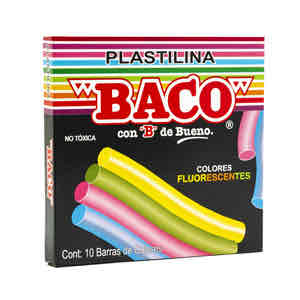 Plastilina Baco Colores Fluorescentes C/10 Pz