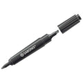 Marcador Permanente Doble Punta Negro C/10 Pz