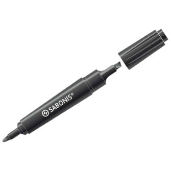 Marcador Permanente Doble Punta Negro C/10 Pz