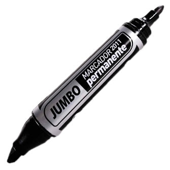 Marcador Permanente Jumbo Doble Punta Negro C/10 Pz