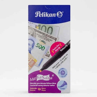 Marcador Punta Fina Para Billetes Falsos C/10