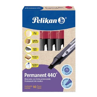 Marcador Permanente 440 Pelikan Rojo C/10 Pz