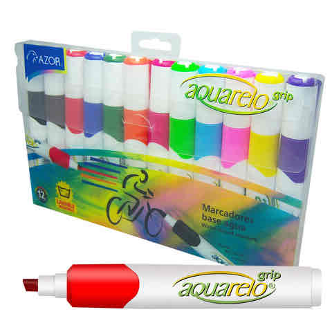 Aquarelo Grip Cartera C/12 Colores Surtidos