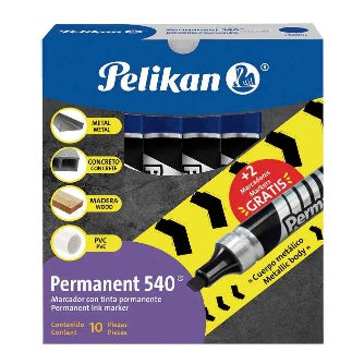 Marcador Permanente De Aluminio Azul C/12 Pz