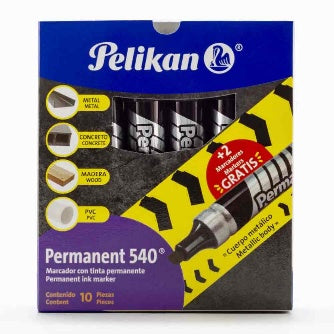Marcador Permanente De Aluminio Negro C/10 Pz